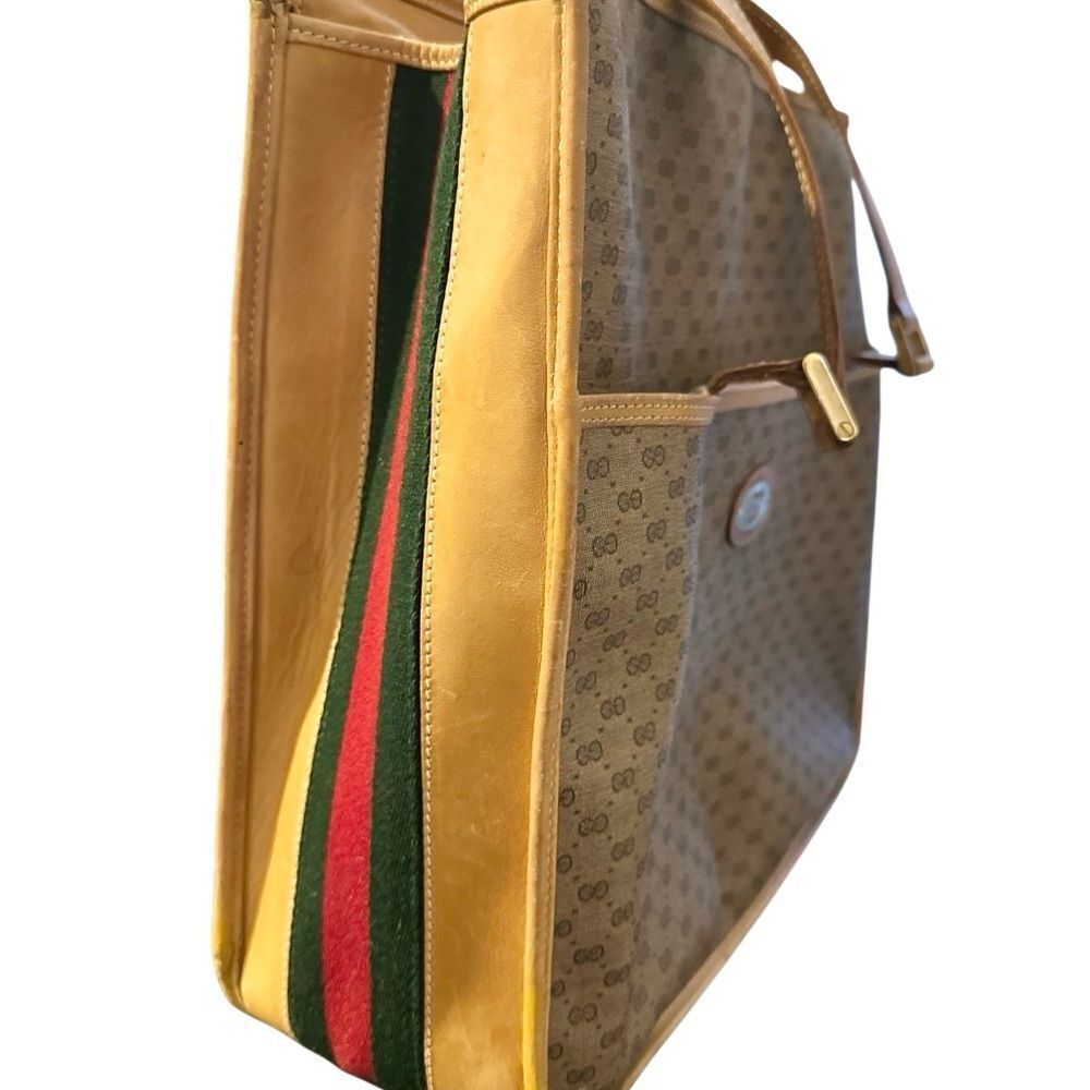 Gucci Tan and Brown Patterned Tote